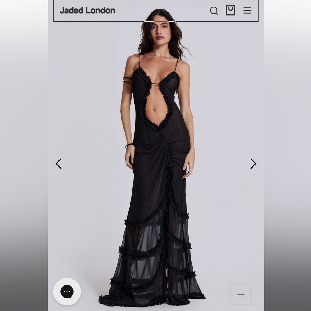 Jaded London Fatale Maxi Dress in Midnight Black